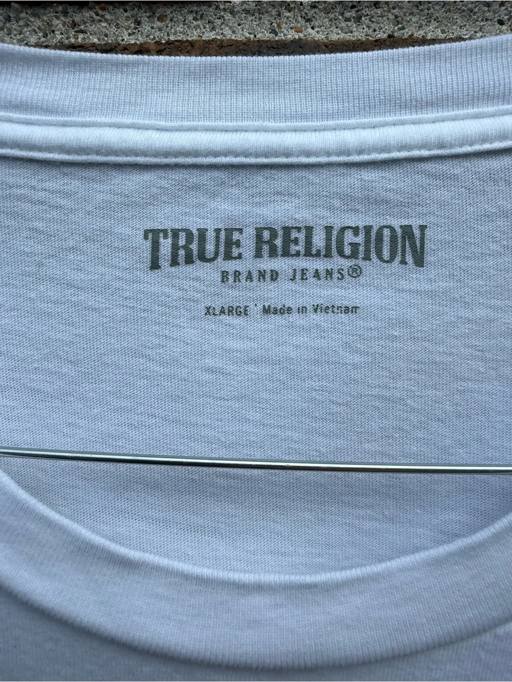 True Religion White Logo T-Shirt Men's Size XL 100% Cotton